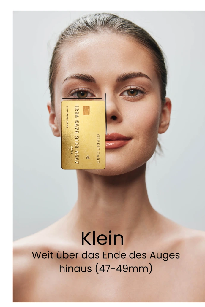 Brillen mit Kreditkarte messen. Brillengröße messen