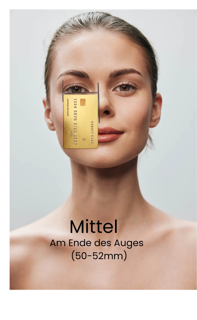 Brillen mit Kreditkarte messen. Brillengröße messen