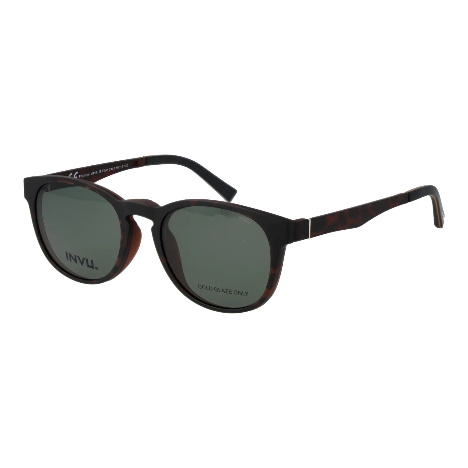 [25004350] Invu Frames with Sunglasses-Clips M4103 BY 50